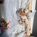Aniołek stróż z serduszkiem - pamiątka handmade dla dziecka