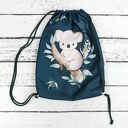 Worek do przedszkola z imieniem Koala - zielony plecak-worek