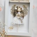Pamiątka I Komunii Św. anioł w ramce dla dziewczynki #1