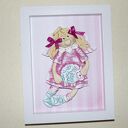 Baranek jest mój - aniołek z masy solnej w ramce, obrazek