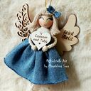 Aniołek w jeansowej spódniczce Anioł Stróż Zawieszka Na prezent