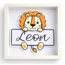 Ramka z imieniem dziecka - Lew Personalizowana dekoracja do pokoju dziecka