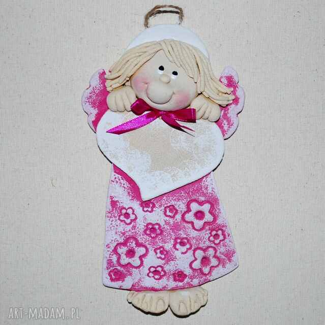 Madzia - aniołek z dedykacja, z masy solnej