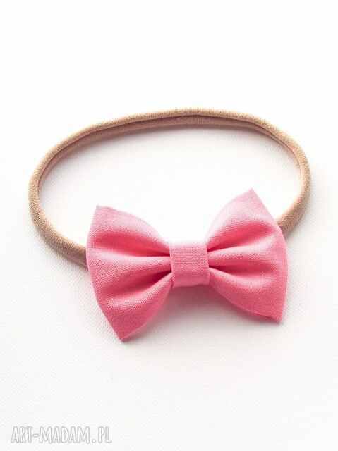 Opaska do włosów z różową kokardką Pink
