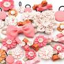 Momilio Art gumeczki do włosów dla dziecka komplet do kwiatek i florence pink kwiatuszek spineczka