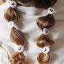 Momilio Art ręcznie wykonane gumki do włosów z guziczkami kolekcja baby animals wzór: królik dla dziecka dziewczynki
