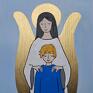 Pracownia na deskach pamiątka komunijna anioł z chłopcem