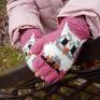 Rękawiczki dziecięce/różowe mitenki/białe sowy/kolorowe prezent dla dziecka
