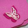 Etoi design dziecko różowa filcowa torebka z motylkiem motylek