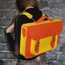 pomarańczowe dla dziecka tornister plecak szkolny i torba na ramię w jednym