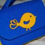 Etoi design Malutka niebiesko torebka z filcu Wróbelek - filc żółty