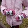 prezent mitenki sowy rękawiczki dziecięce/różowe mitenki/białe dla dziecka dziecinne