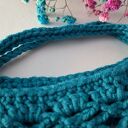 Siatka na zakupy, torba - turkusowa - mała, do ręki, robiona na szydełku