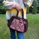 torebka damska retro koronka handmade - wymiary 35cm na 22cm - zapinana na zamek