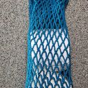 Siatka na zakupy, torba - turkusowa - mała, do ręki, robiona na szydełku