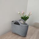 Koszyk - torba do ręki szydełkowa ze sznurka 25x20 cm