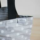 LunchBag Mysi - szara śniadaniówka w kropki handmade