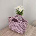 Koszyk - torba szydełkowa do ręki ze sznurka 25x20 cm