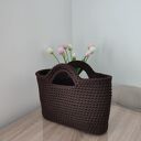 Torba ze sznurka szydełkowa do ręki 35x25 cm