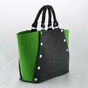 Filcowa torebka grafit i zielony z napami