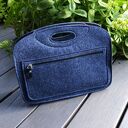 Wygodny organizer z rączką do torebki - granatowy