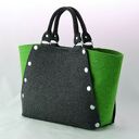 Filcowa torebka grafit i zielony z napami