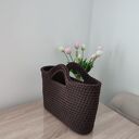 Torba ze sznurka szydełkowa do ręki 35x25 cm