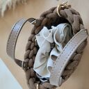 Torebka z sznurka bawełnianego " Boho Wave Bag MINI - orzechowy