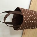 Lunch Bag by WKML brązowa - duże białe kropki