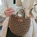 Torebka z sznurka bawełnianego " Boho Wave Bag MINI - orzechowy