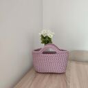 Koszyk - torba szydełkowa do ręki ze sznurka 25x20 cm