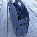 Wygodny organizer z rączką do torebki - granatowy