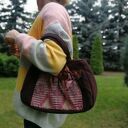 torebka damska retro koronka brązowa handmade-wymiary 35cm na 22cm - zapinana na zamek, brązowa z kok