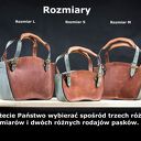 Kuferek na ramię z naturalnej skóry Ladybuq - rudy i szary, rozmiar M 