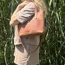 Damska mała Shopperka jasno - brązowa ze skóry Crazy Horse