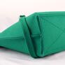 butelkowa zielony kuferek, torebka do ręki na długi pasek filc