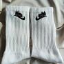 Białe skarpetki Nike z haftem ręcznym custom socks cat lovers