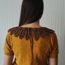 Brązowy kołnierzyk szydełkowy w stylu vintage - elegancki collar