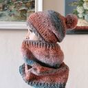 RĘCZNIE NA DRUTACH - Tweed ombre 3 - miły, ciepły komplet. Projekt autorski