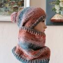 RĘCZNIE NA DRUTACH - Tweed ombre 3 - miły, ciepły komplet. Projekt autorski