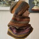 RĘCZNIE NA DRUTACH - Jesienna jabłoń - miły, oryginalny komplet ze wełną. Projekt