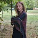 Rustykalna chusta Strzałka The Wool Art z wełny, moheru i jedwabiu