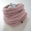 komplet - czapka i komin pudrowy róż