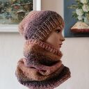 RĘCZNIE NA DRUTACH - Tweed ombre 4 miły, ciepły komplet. Projekt