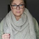 Chusta Mgła z moheru i jedwabiu - szal na drutach 240 cm