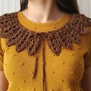 Brązowy kołnierzyk szydełkowy w stylu vintage - elegancki collar