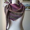 RĘCZNIE NA DRUTACH - Szlachetna, puchata oryginalna chusta/szal z wełenką, jedwabiem i moherem