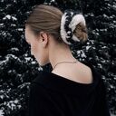 Hoshi gumka scrunchie z baby alpaki i wełny merino - handmade