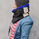 Komin patchworkowy wciągany przez głowę rozmiar uniwersalny, połączenie różnych matetiaow, polecam d