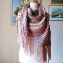 RĘCZNIE NA DRUTACH - Boho w pastelach - miła, duża, oryginalna chusta